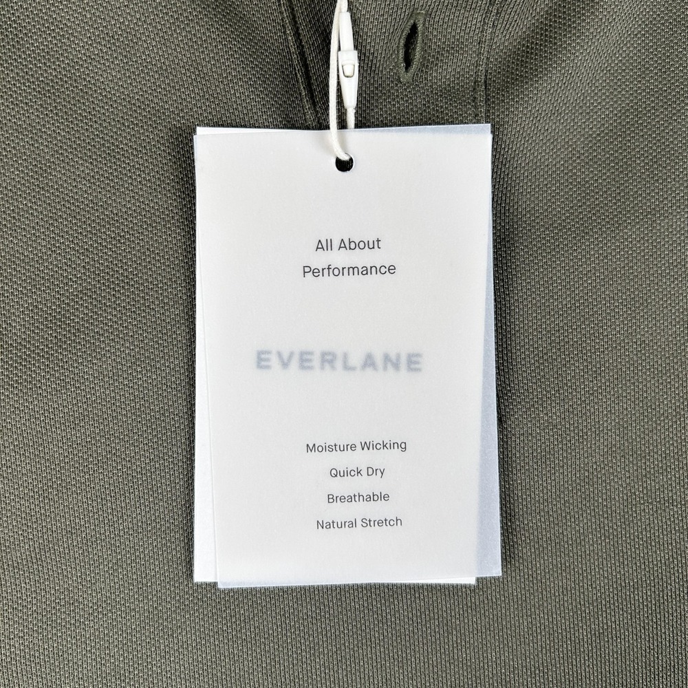 Everlane Polo Shirt Mens Large Raglan Solid Performance Stretch Long Sleeve NEW - Picture 5 of 15